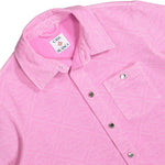 Casablanca Laser Monogram Oversized Denim Shirt Pink Laser Shirts M-SP26-SH-260-01 Detail View 3 | GATE
