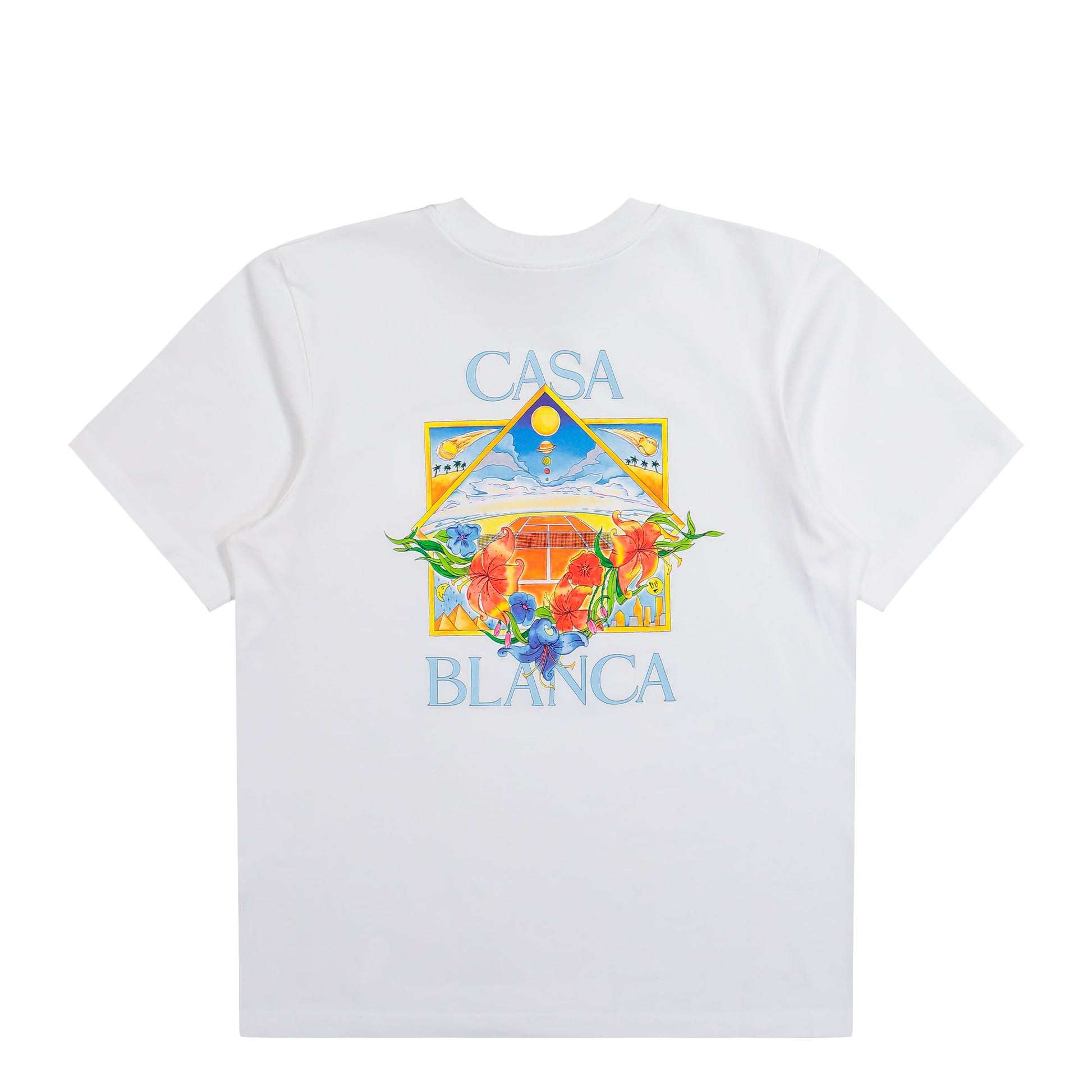 Casablanca Flower Court Icon Classic T-Shirt Flower Court Icon T-Shirts M-SS26-JTS-001-13 Detail View 2 | GATE
