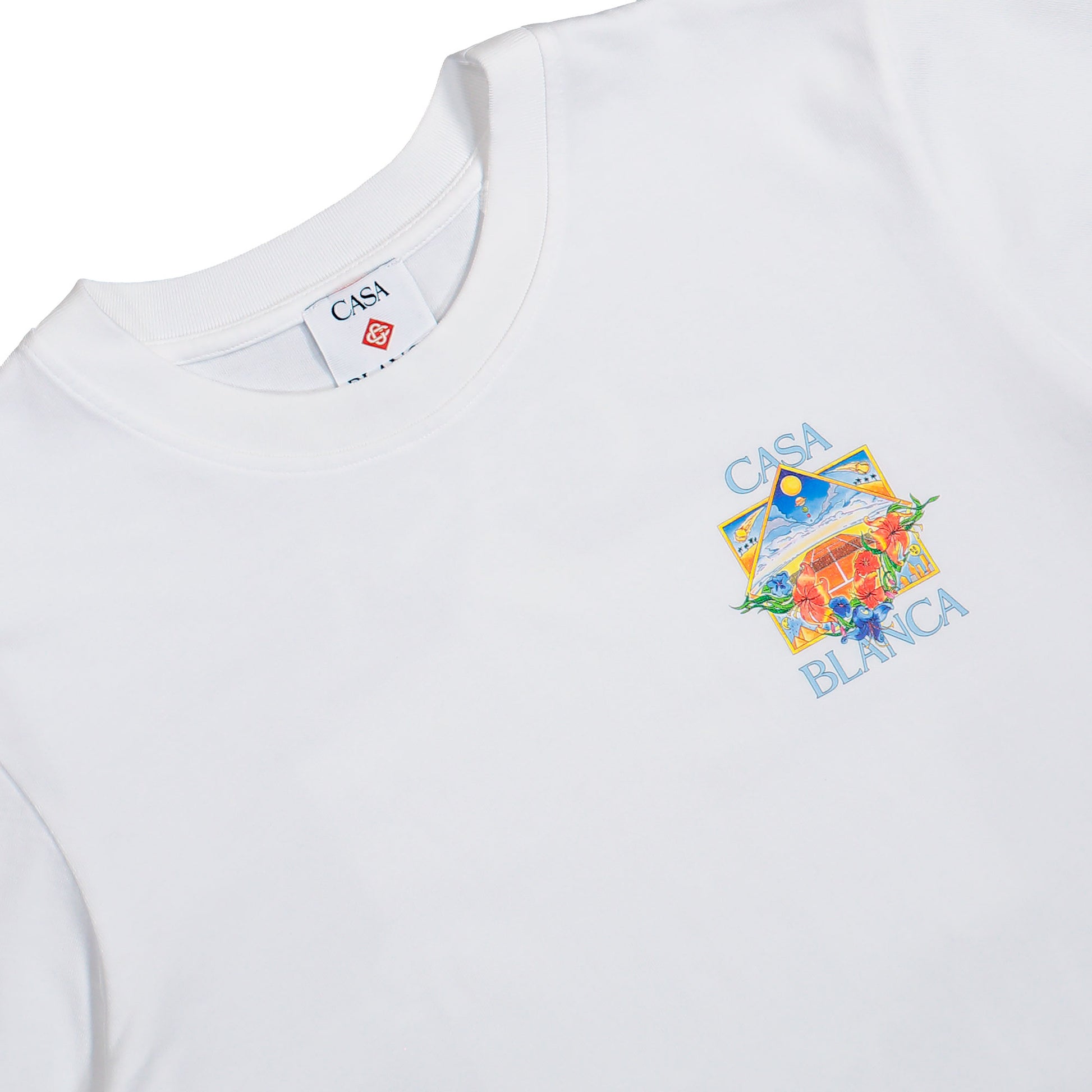 Casablanca Flower Court Icon Classic T-Shirt Flower Court Icon T-Shirts M-SS26-JTS-001-13 Detail View 3 | GATE
