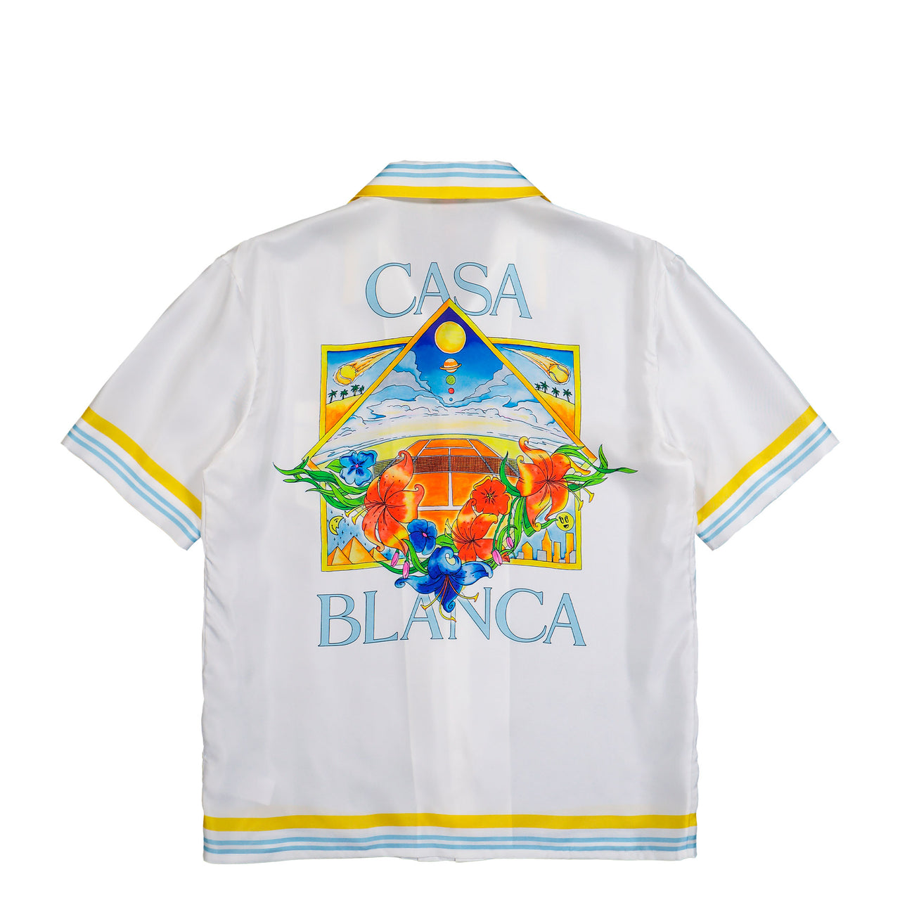 Casablanca Tennis Landscape Cuban Collar SS Shirt Flower Court Icon Shirts M-SS26-SH-003-04 Detail View 1 | GATE
