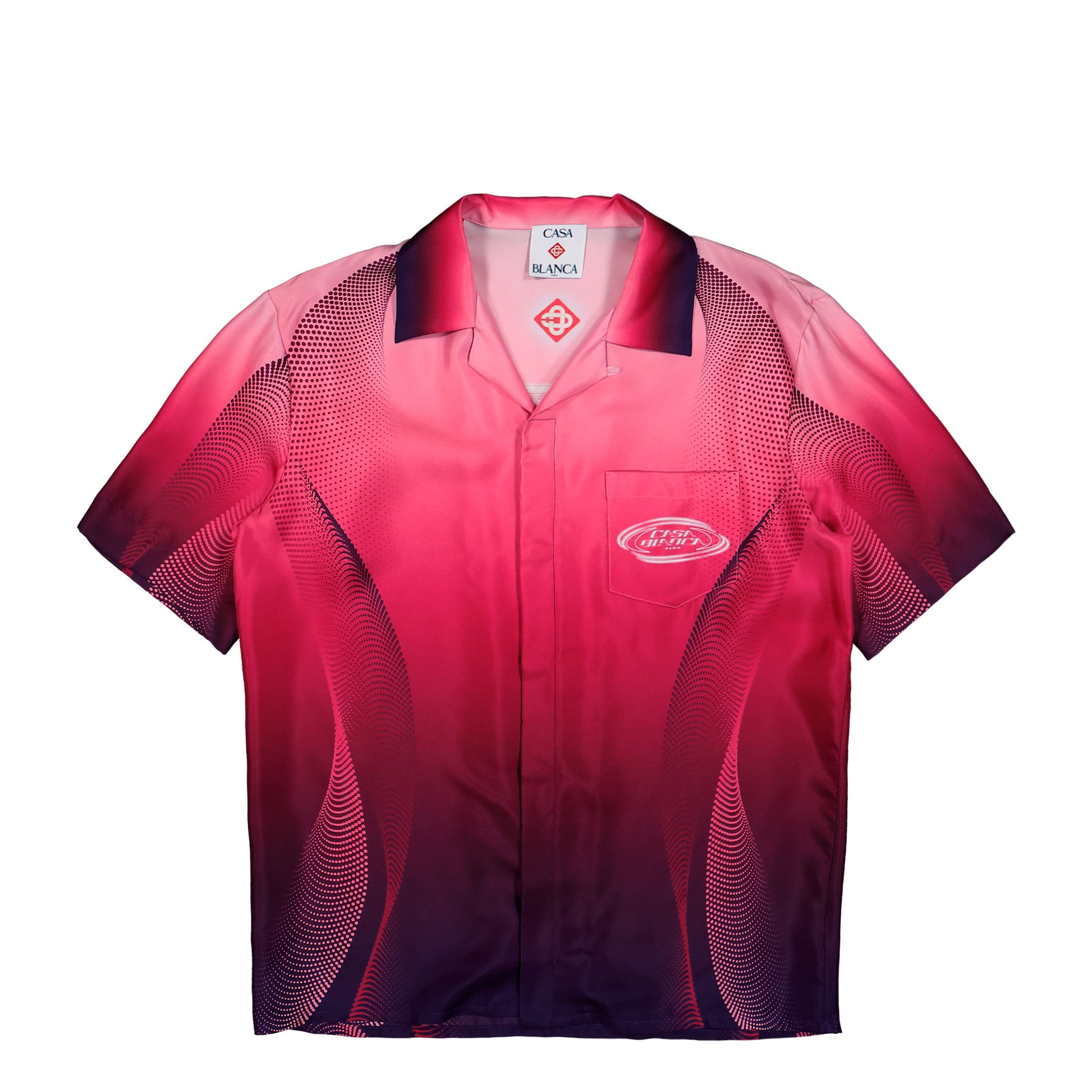 Casablanca Aubergine Gradient Cuban Collar SS Shirt Aubergine Gradient Shirts M-SS26-SH-003-08 Detail View 1 | GATE
