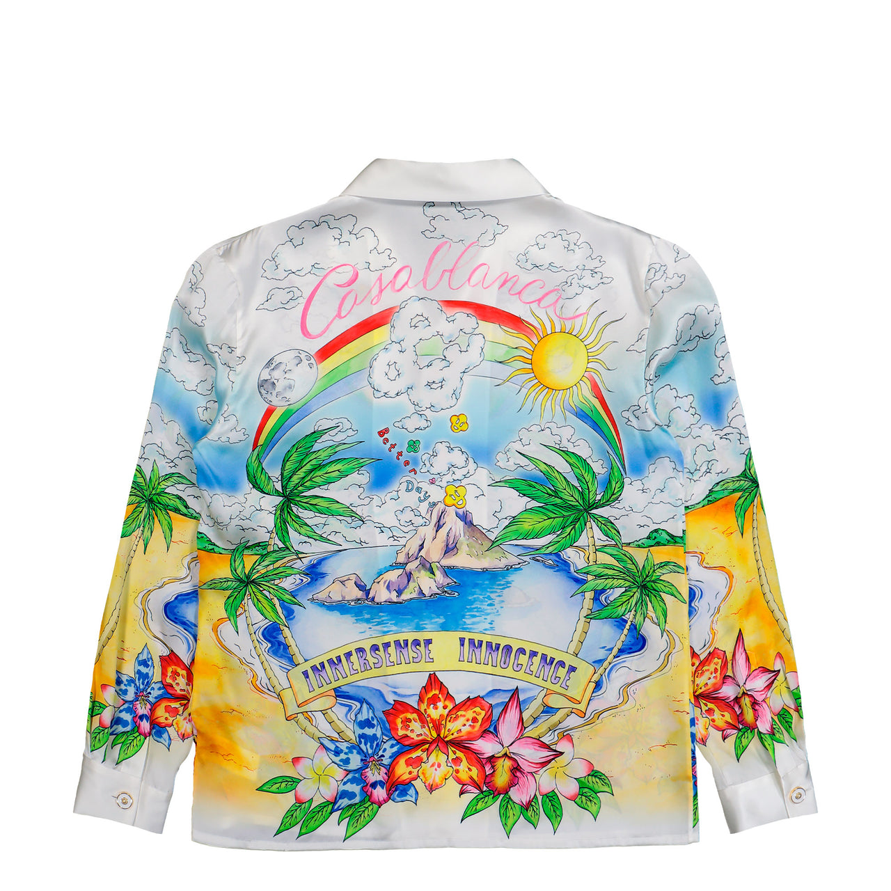 Casablanca Better Days Cuban Collar LS Shirt Better Days Shirts M-SS26-006-02  Detail View 1 | GATE
