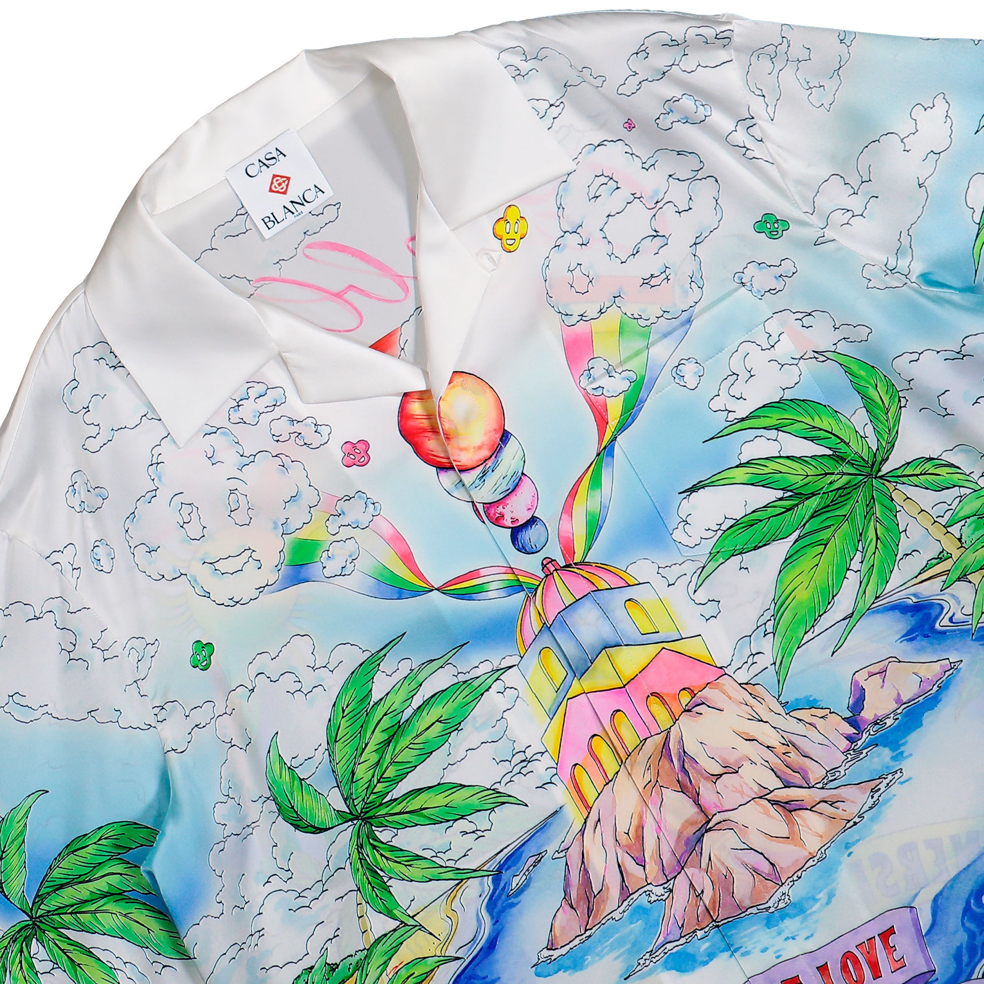 Casablanca Better Days Cuban Collar LS Shirt Better Days Shirts M-SS26-006-02  Detail View 3 | GATE
