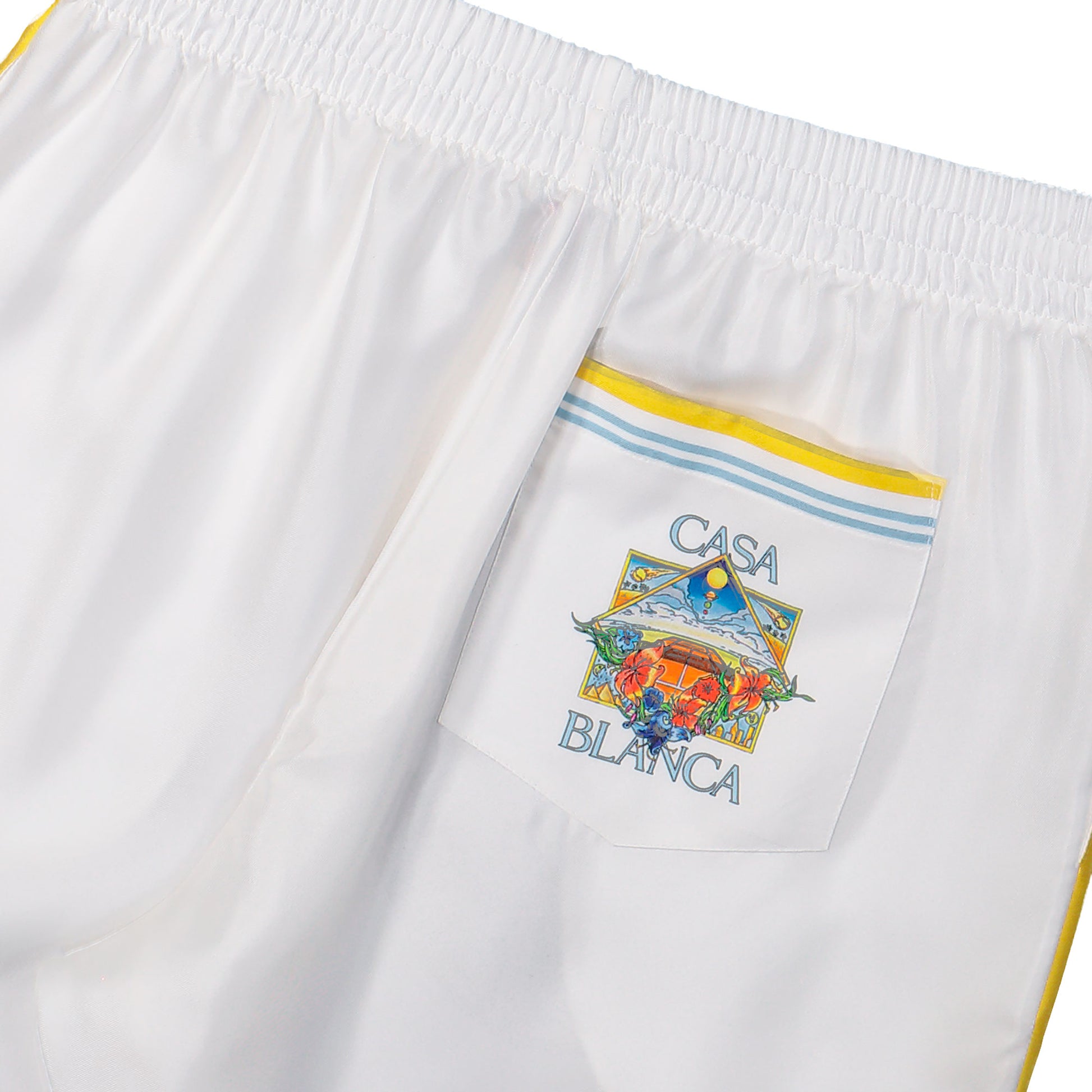 Casablanca Tennis Landscape Silk Twill Trousers Tennis Landscape Sweat & Track Pants M-SS26-TR-398-02 Detail View 5 | GATE
