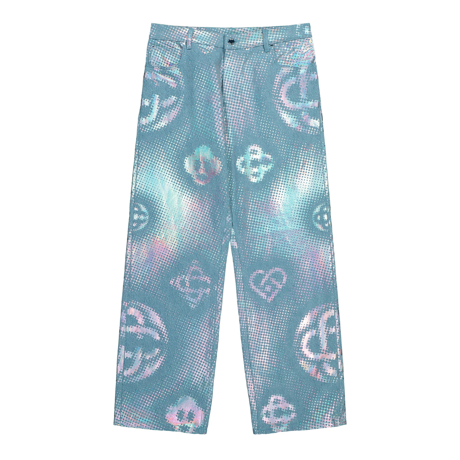 Casablanca Pearlescent Monogram Baggy Jeans Monogram Denim M-SS26-TR-424-01 Detail View 1 | GATE

