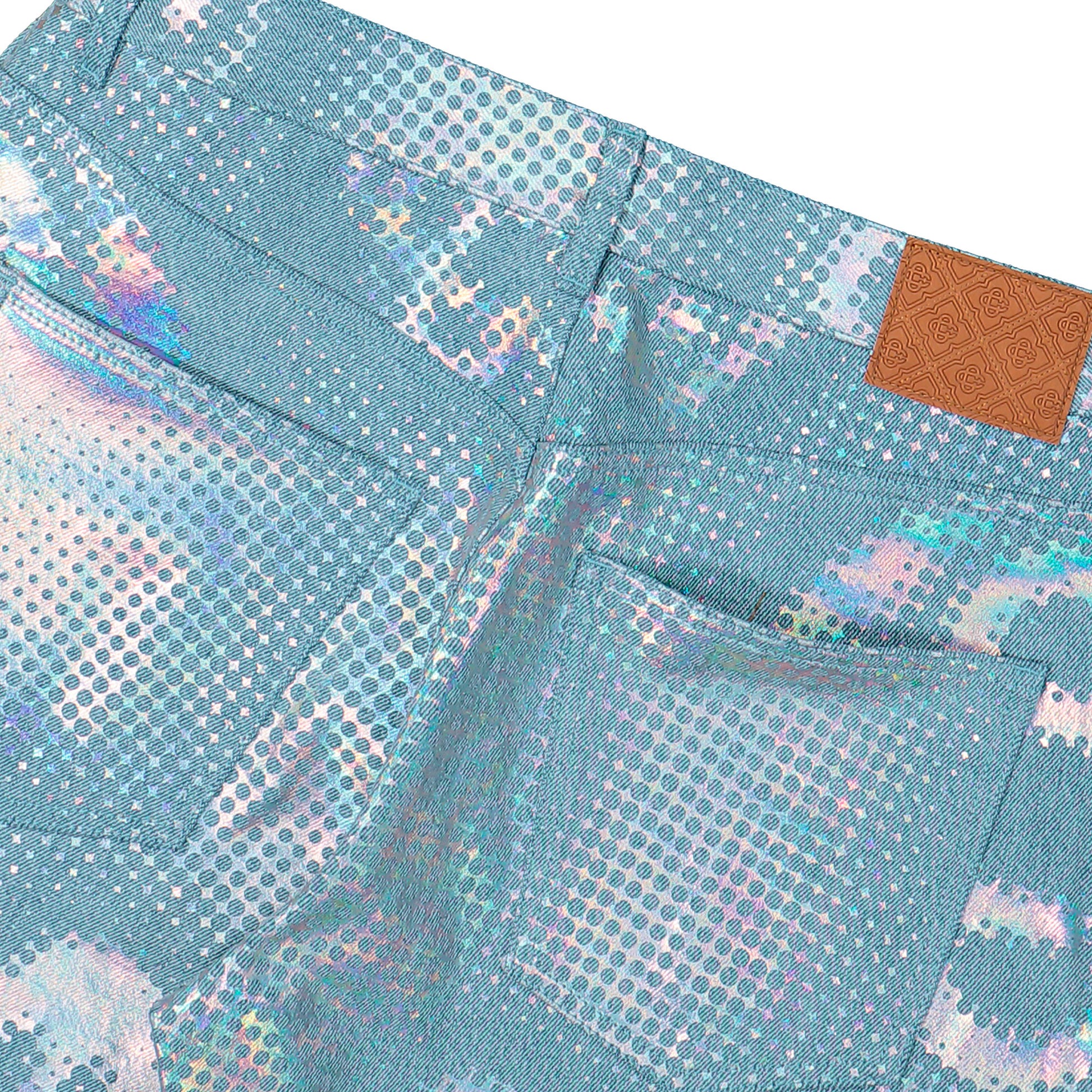 Casablanca Pearlescent Monogram Baggy Jeans Monogram Denim M-SS26-TR-424-01 Detail View 5 | GATE

