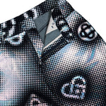 Casablanca Pearlescent Monogram Denim Shorts  Indigo Monogram Shorts M-SS26-TR-425-01 Detail View 4 | GATE
