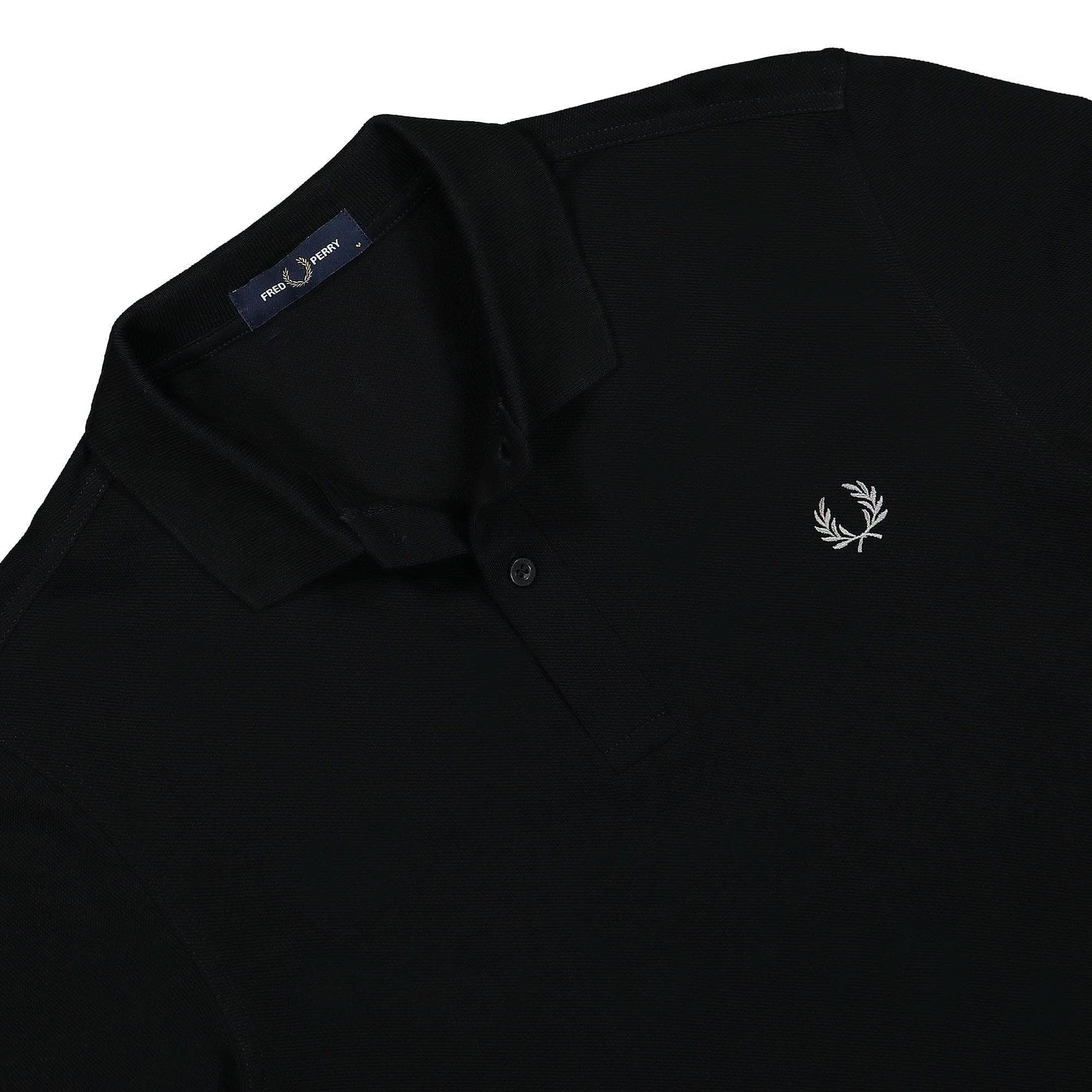 Fred Perry Plain Fred Perry Shirt Black Detail view 3 | Gate