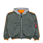 Alpha Industries x VETEMENTS Bomber With Attached Hood Green Jackets ME76BJ002E Detail View 1 | GATE