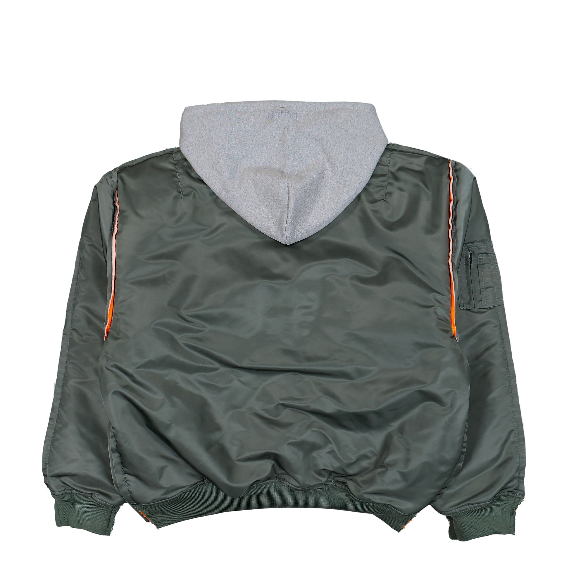 Alpha Industries x VETEMENTS Bomber With Attached Hood Green Jackets ME76BJ002E Detail View 2 | GATE