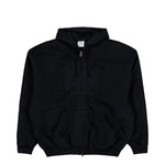 VETEMENTS Embroidered Cross Padded Zip-Up Hoodie Black Hoodies ME76BJ005B Detail View 1 | GATE