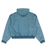 VETEMENTS Hooded Workwear Denim Jacket Blue Jackets ME76DJ061N1 Detail View 2 | GATE
