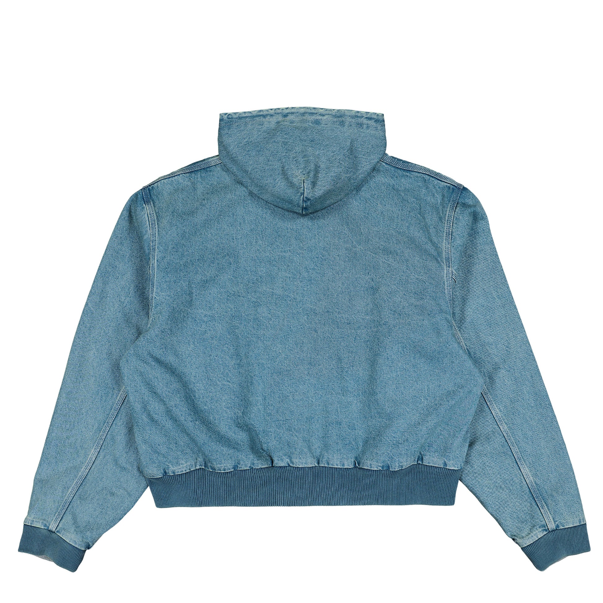 VETEMENTS Hooded Workwear Denim Jacket Blue Jackets ME76DJ061N1 Detail View 2 | GATE
