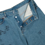 VETEMENTS Passport Stamps Jeans Stamps Blue Denim ME76DP075NP Detail View 4 | GATE

