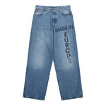 VETEMENTS Made In Europe Jeans Blue Denim ME76DP087NE Detail View 1 | GATE
