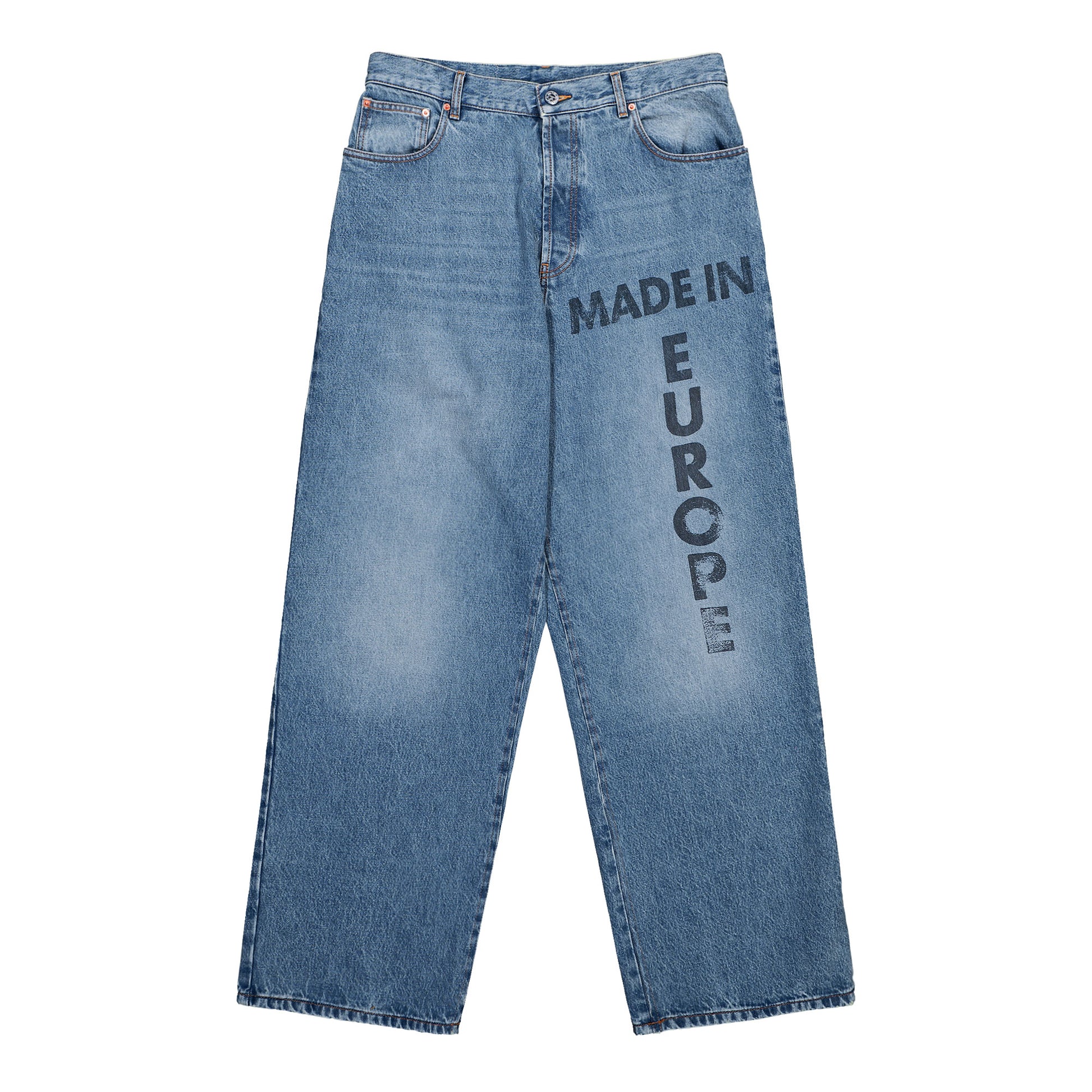 VETEMENTS Made In Europe Jeans Blue Denim ME76DP087NE Detail View 1 | GATE
