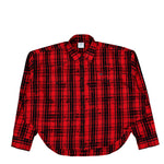 VETEMENTS Cowboy Flannel Shirt Red / Black Check Shirts ME76FS055RB Detail View 1 | GATE
