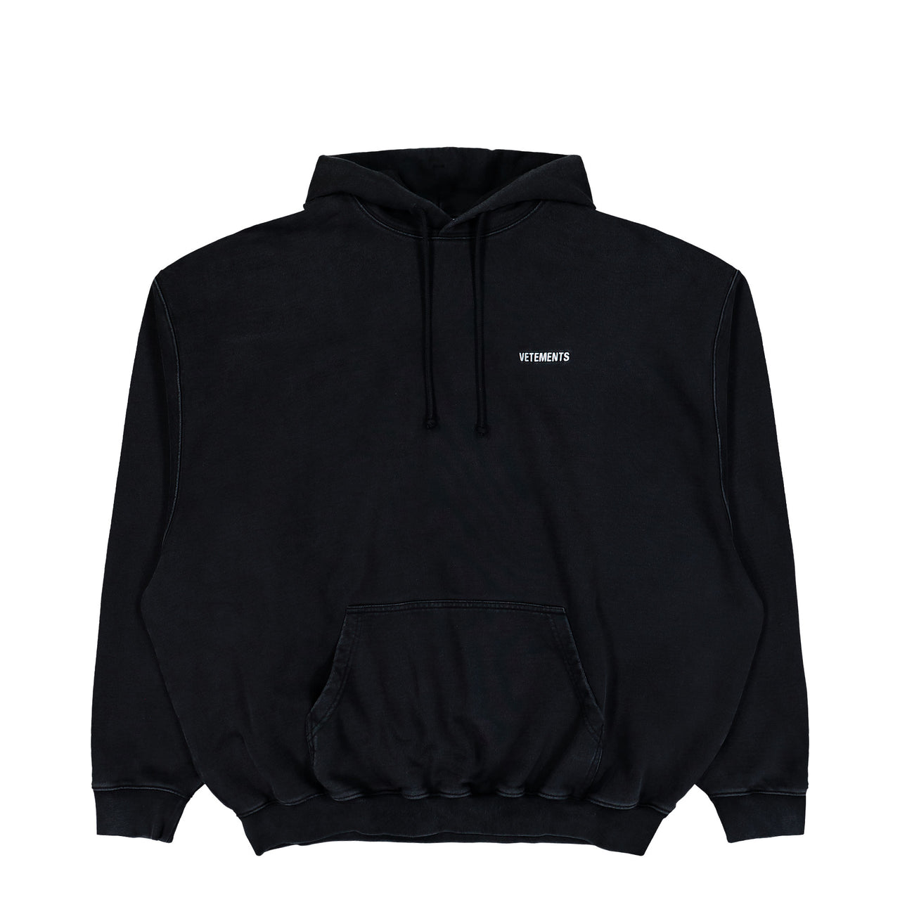 VETEMENTS Iconic Logo Hoodie Black Hoodies ME76HD137B Detail View 1 | GATE