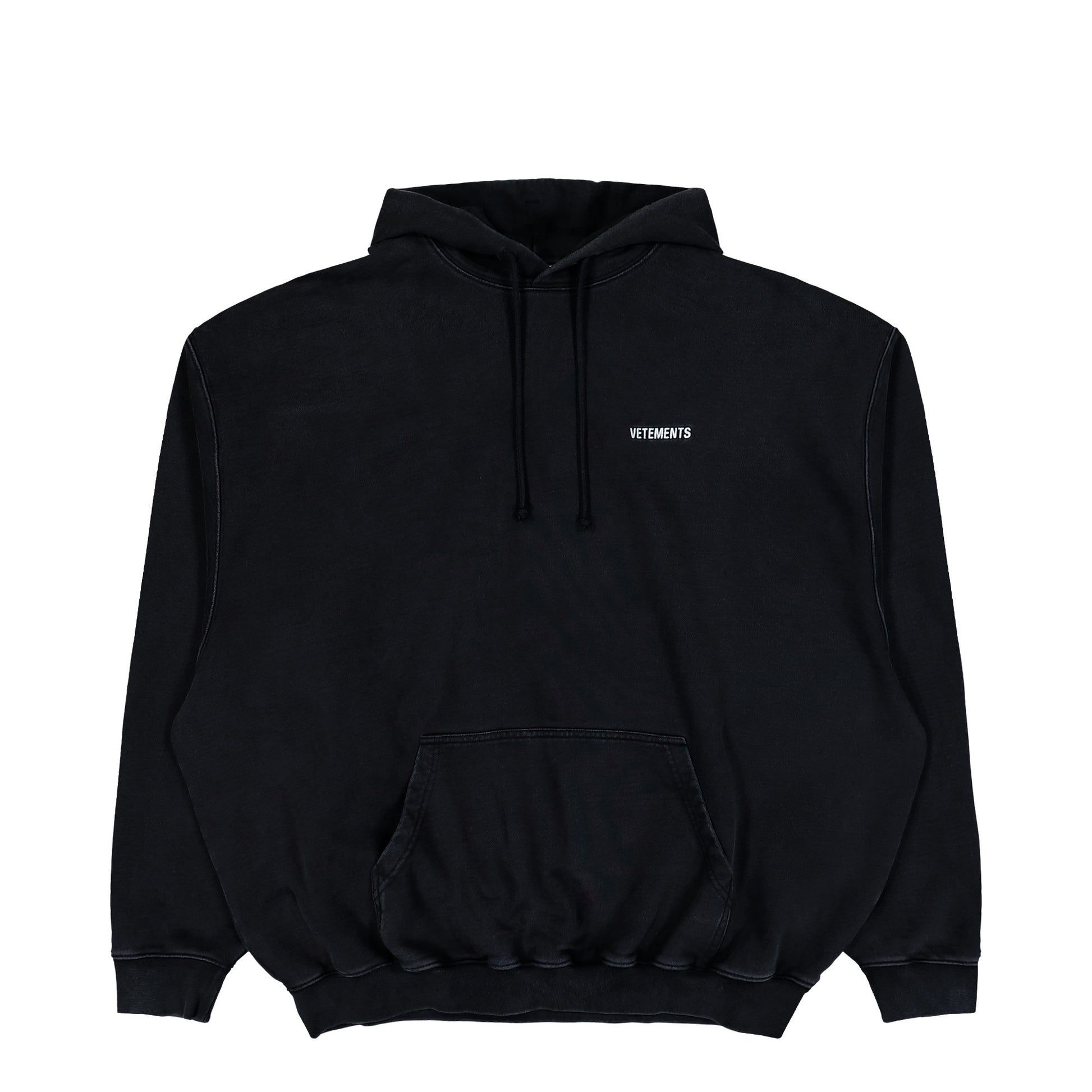 VETEMENTS Iconic Logo Hoodie Black Hoodies ME76HD137B Detail View 1 | GATE