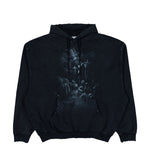VETEMENTS Jesus On A Cross Distressed Hoodie Washed-Out Black Hoodies ME76HD192BX Detail View 1 | GATE
