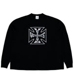 VETEMENTS Double Biker Cross Logo Sweater Black Sweatshirts ME76KN099B Detail View 1 | GATE
