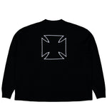 VETEMENTS Double Biker Cross Logo Sweater Black Sweatshirts ME76KN099B Detail View 2 | GATE
