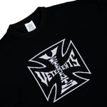 VETEMENTS Double Biker Cross Logo Sweater Black Sweatshirts ME76KN099B Detail View 3 | GATE
