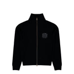 VETEMENTS Leather Cross Zip-Up Sweater Black Sweatshirts ME76KN104B Detail View 1 | GATE