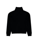 VETEMENTS Leather Cross Zip-Up Sweater Black Sweatshirts ME76KN104B Detail View 2 | GATE