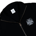 VETEMENTS Leather Cross Zip-Up Sweater Black Sweatshirts ME76KN104B Detail View 3 | GATE