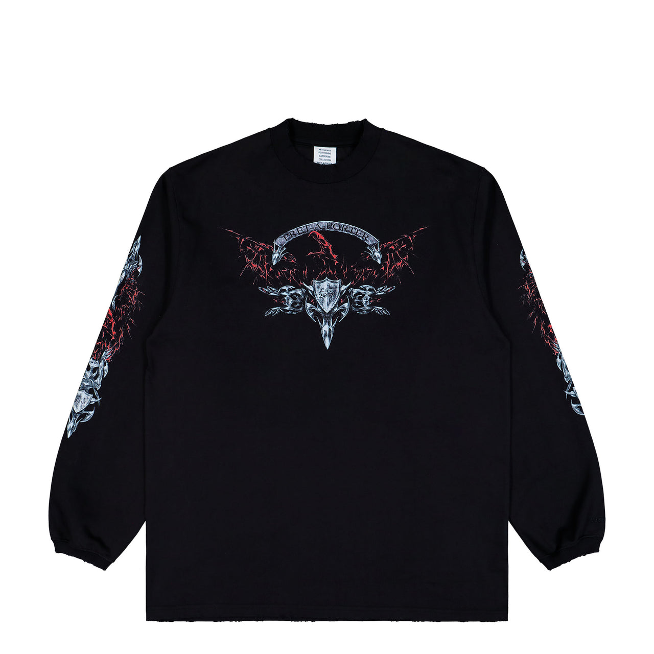 VETEMENTS Metal Longsleeve Washed-Out Black Longsleeves ME76LS194BX Detail View 1 | GATE