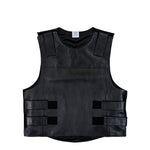 VETEMENTS Leather Velcro Vest Black Vests ME76LV016B Detail View 1 | GATE
