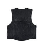 VETEMENTS Leather Velcro Vest Black Vests ME76LV016B Detail View 2 | GATE
