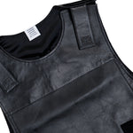 VETEMENTS Leather Velcro Vest Black Vests ME76LV016B Detail View 3 | GATE
