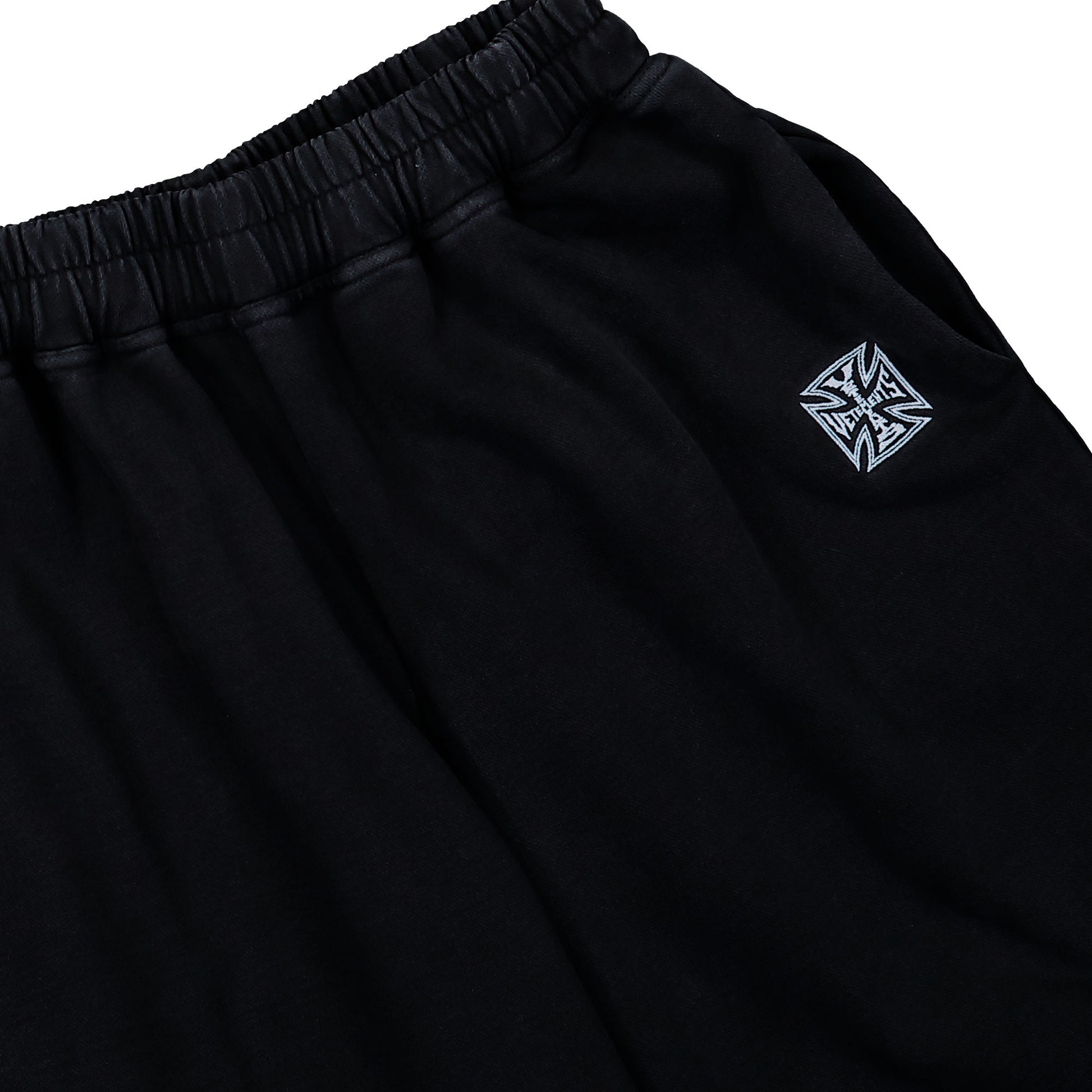 VETEMENTS Biker Cross Logo Sweatpants Black Sweat & Track Pants ME76SP160B Detail View 4 | GATE
