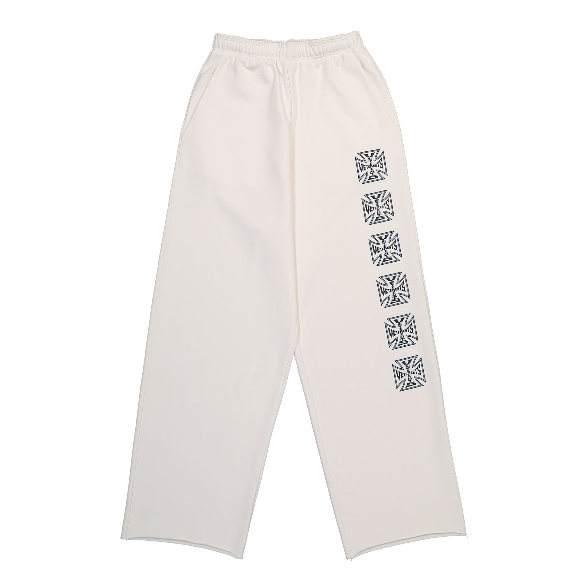 VETEMENTS Biker Cross Stripe Sweatpants Vanilla Sweat & Track Pants ME76SP166V Detail View 1 | GATE