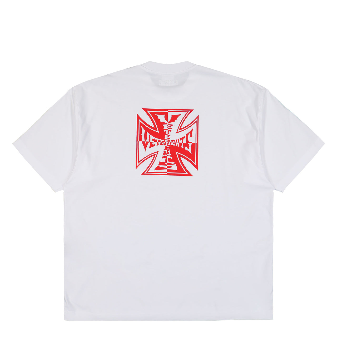 VETEMENTS Taped Logo T-Shirt White T-Shirts ME76TR150W Detail View 1 | GATE