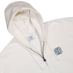 VETEMENTS Biker Cross Sleeves Zip-Up Hoodie Vanilla Hoodies ME76ZU167V Detail View 3 | GATE