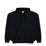 VETEMENTS Embroidered Biker Cross Sleeves Zip-Up Hoodie Black Hoodies ME76ZU169B Detail View 1 | GATE