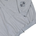 VETEMENTS Biker Cross Sleeves Zip-Up Hoodie Grey Melange Hoodies ME76ZU180G Detail View 4 | GATE