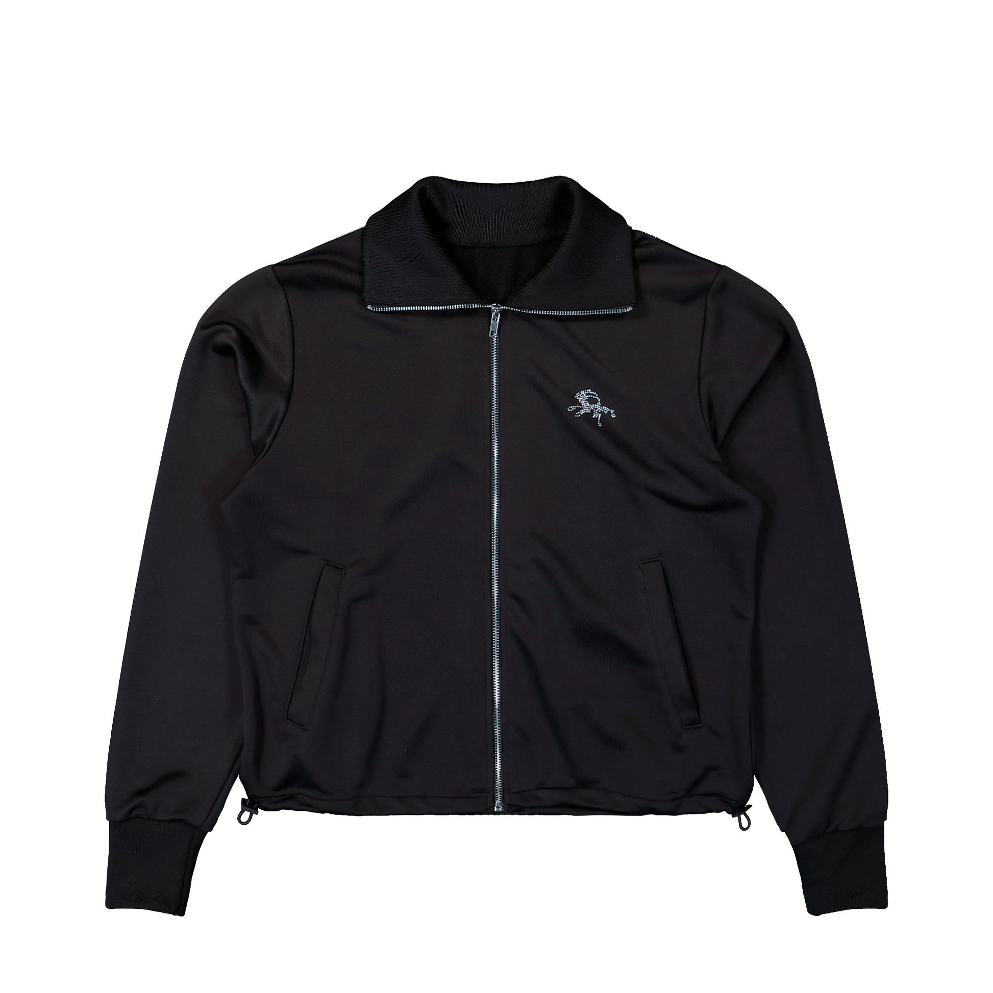 Prototypes Mens Rhinestone Track Jacket Black Tracksuit Top PT09SW01MWBK Detail View 1 | GATE
