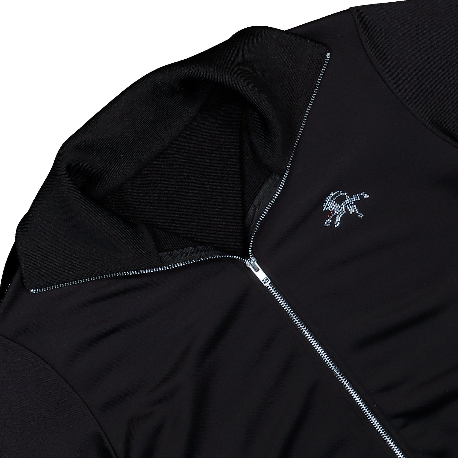 Prototypes Mens Rhinestone Track Jacket Black Tracksuit Top PT09SW01MWBK Detail View 3 | GATE
