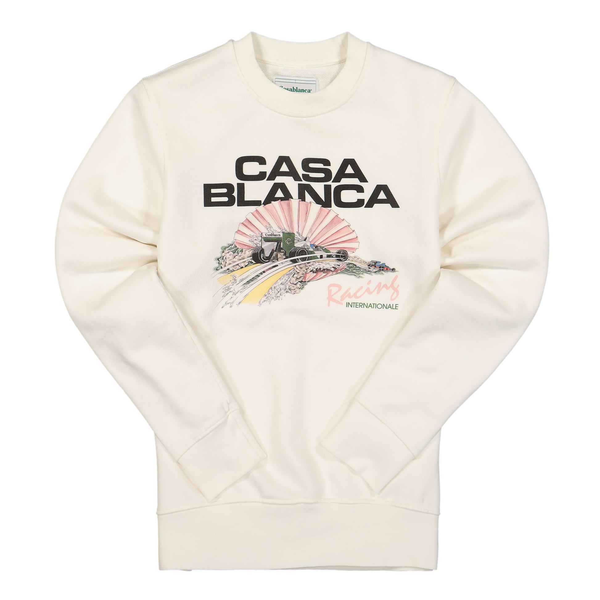 Casablanca Racing Shell Printed Sweatshirt Off White Sweatshirts MF21-JTP-001 Detail View 1 | GATE
