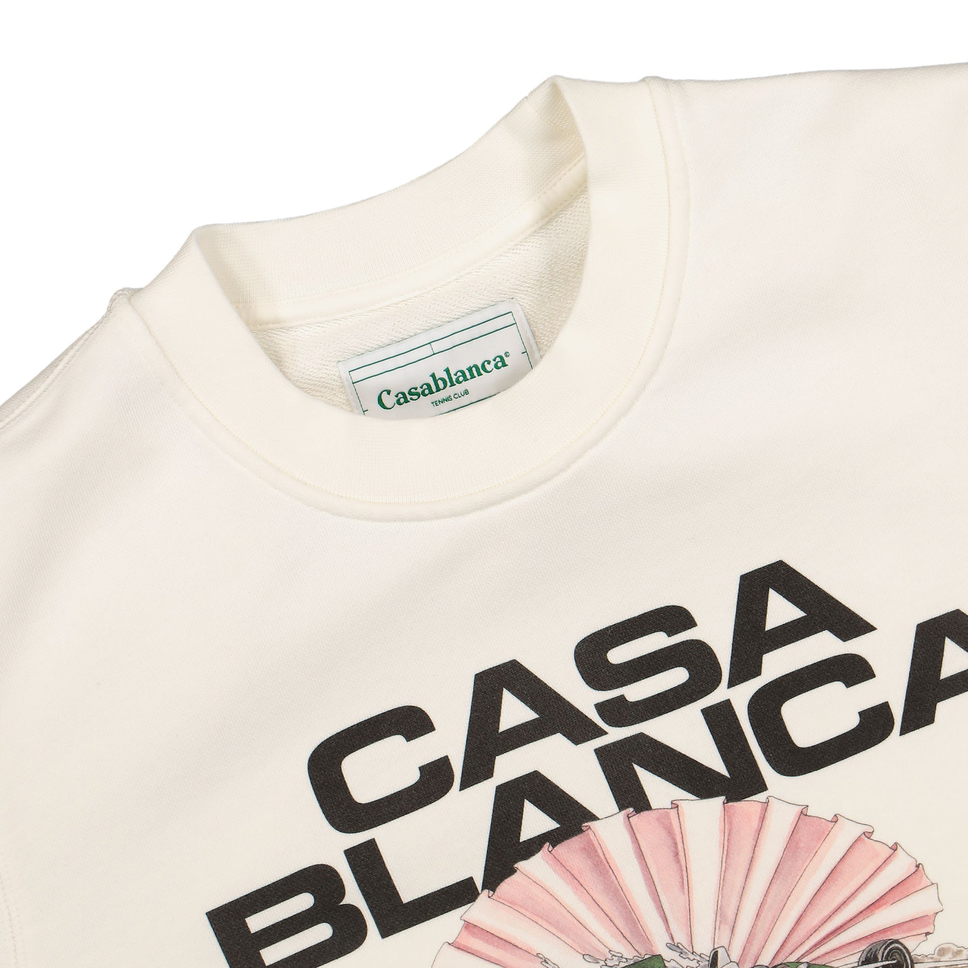 Casablanca Racing Shell Printed Sweatshirt Off White Sweatshirts MF21-JTP-001 Detail View 3 | GATE
