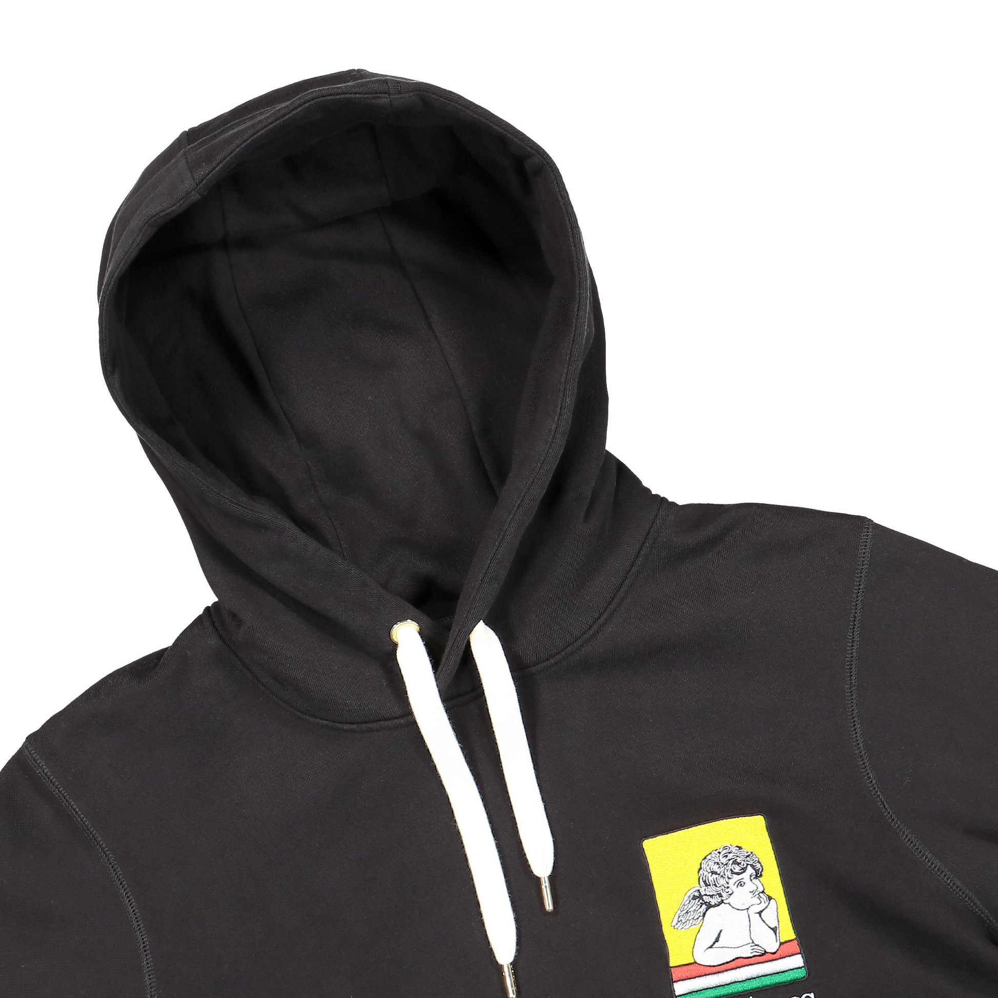 Casablanca Racing Icon Embroidered Hooded Sweatshirt Black Hoodies MF21-JTP-003 Detail View 3 | GATE
