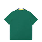 Casablanca Primary Stripe Knit Collar Classic Polo Green Detail view 2 | Gate