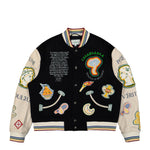 Chenille Embroidered Patchwork Bomber Jacket