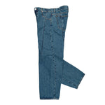 VETEMENTS Pinched Cut-Up Jeans Mid Blue Denim MH27DJ085BL Detail View 3 | GATE