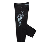 VETEMENTS Graffiti Tribal Baggy Jeans Vintage Black Denim MH27DJ090B Detail View 3 | GATE