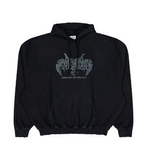 VETEMENTS Antihate Hoodie Washed Black Hoodies MH27HD201B Detail View 1 | GATE